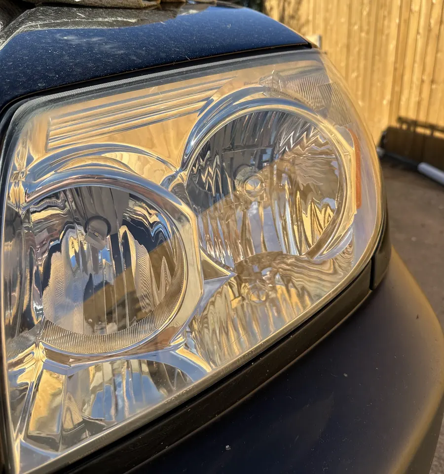 Clear headlight lens after sanding, polishing and sealing